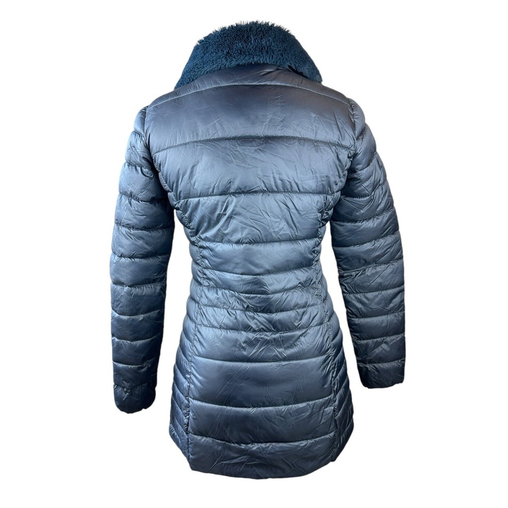 Save The Duck Iris Puffer Coat Quilted Ultra Light Jacket Small Faux Fur Collar - Picture 12 of 15